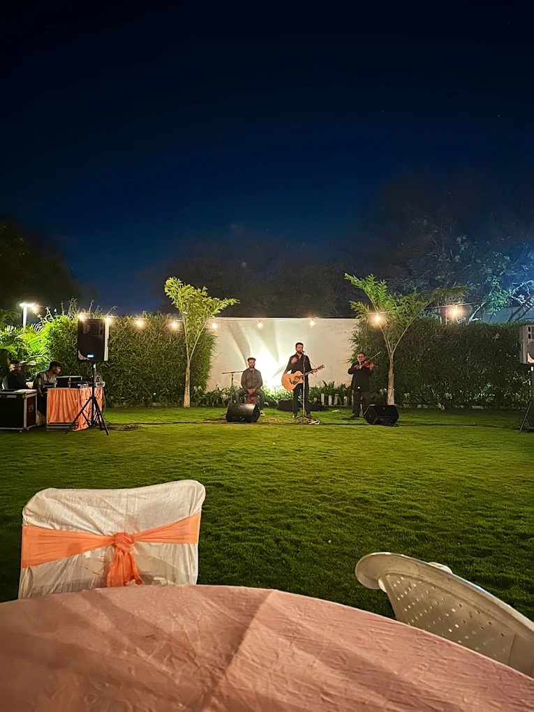 Daytime haldi setup on the lawn